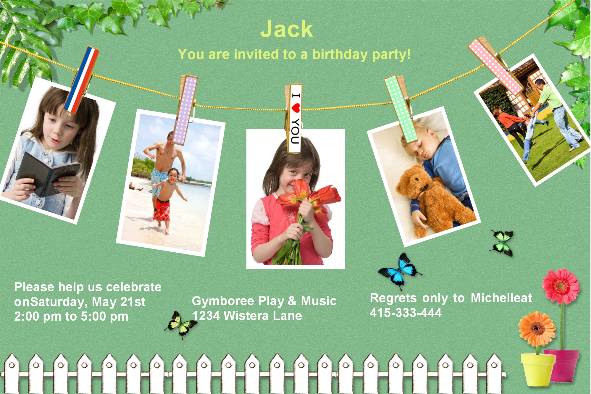 Family photo templates Birthday Party Invitations (3)